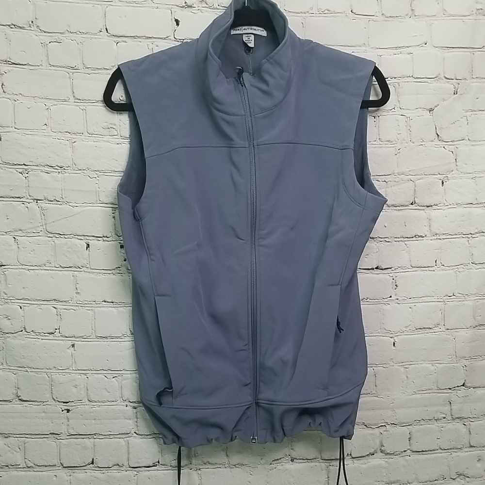 Port Authority womens Blue/gray Soft Shell size Medium zip front w/pockets  NWT